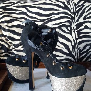 Black Platform Pumps Stiletto High Heel Booties